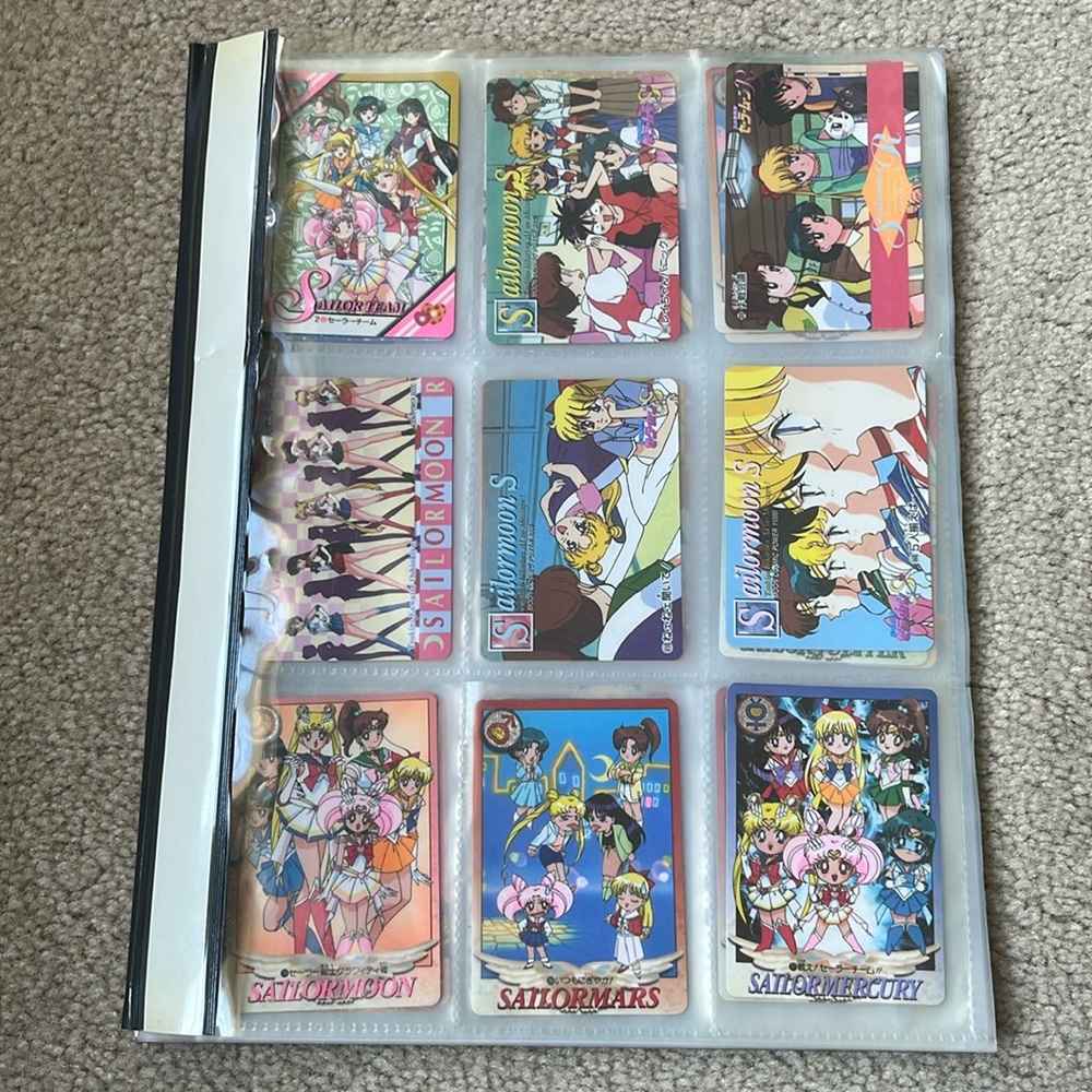 Set of Assorted Vintage 1990s Sailor Moon Trading Cards